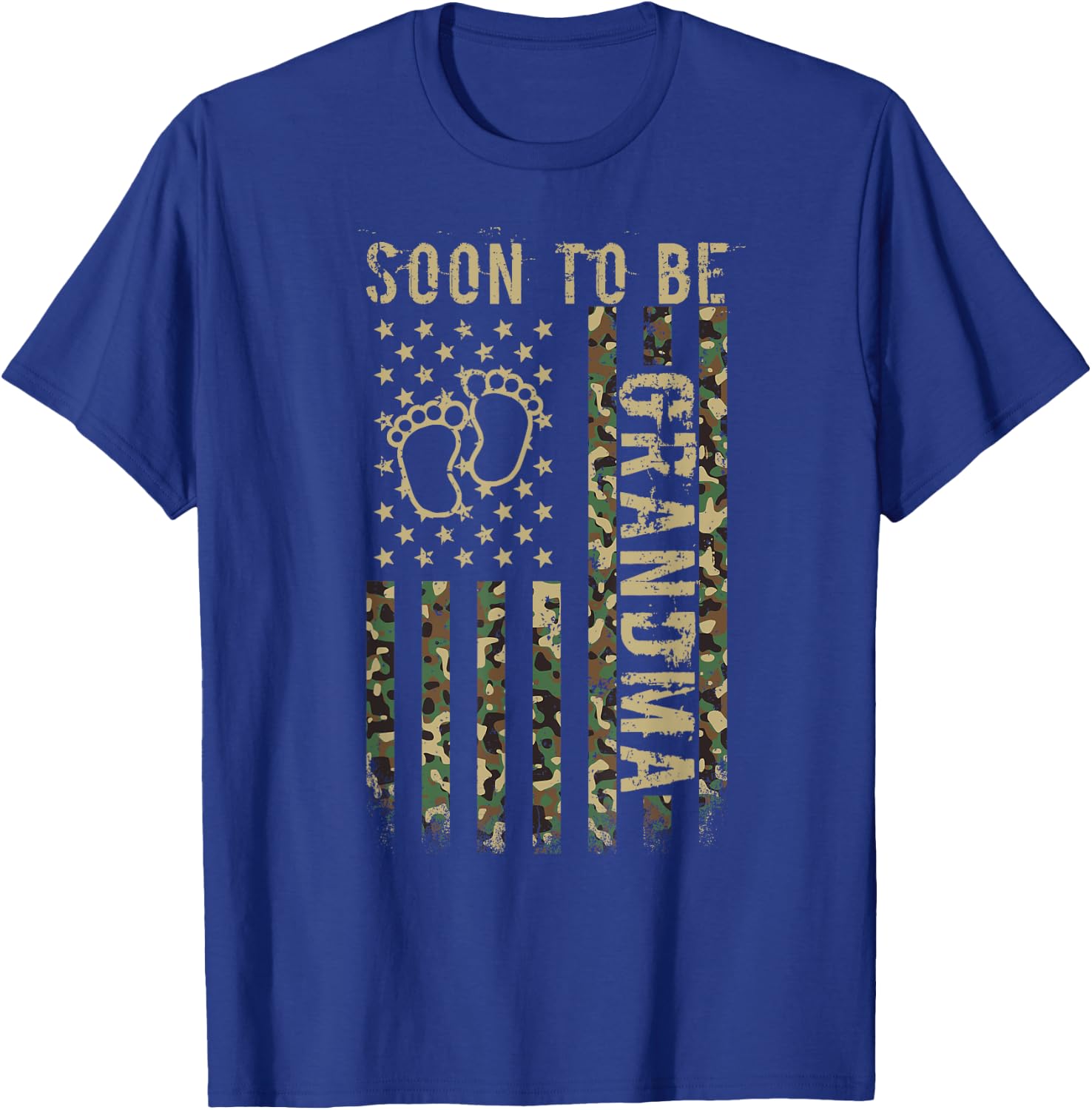 Soon To Be Grandma American Flag Camouflage Grandma Camo T-Shirt - T-Shirt | Royal