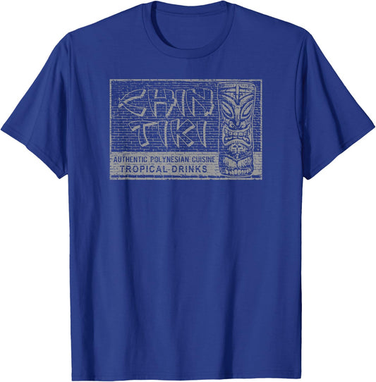 Chin Tiki Cocktail Lounge Vintage Detroit Design T-Shirt - T-Shirt | Royal