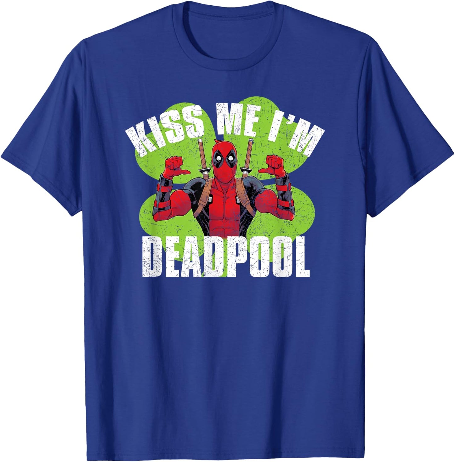 Marvel Kiss Me I'm Deadpool Funny St. Patrick's Day T-Shirt - T-Shirt | Royal