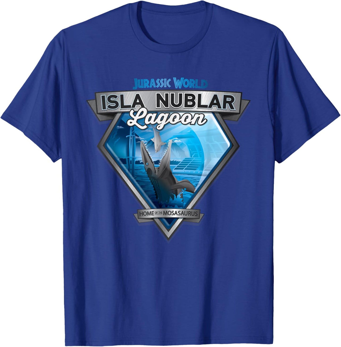 Jurassic World Mosasaurus Dino In Action T-Shirt - T-Shirt | Royal