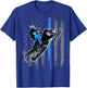 American Flag Snowmobile Men Snowmobile Riding Gift T-Shirt - T-Shirt | Royal