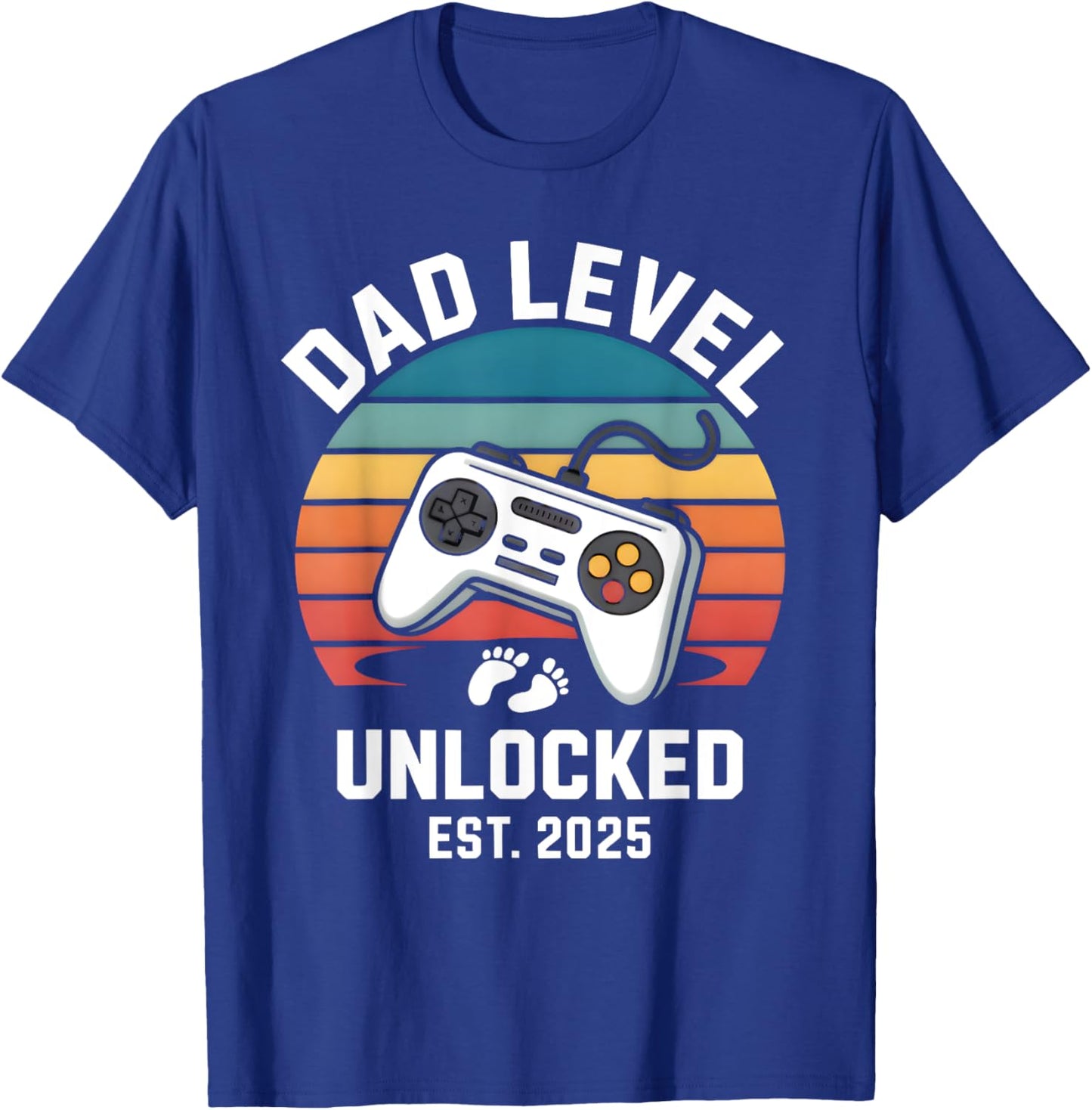 Dad Level Unlocked 2025 Funny Fathers Day Present (gifts) T-Shirt - T-Shirt | Royal