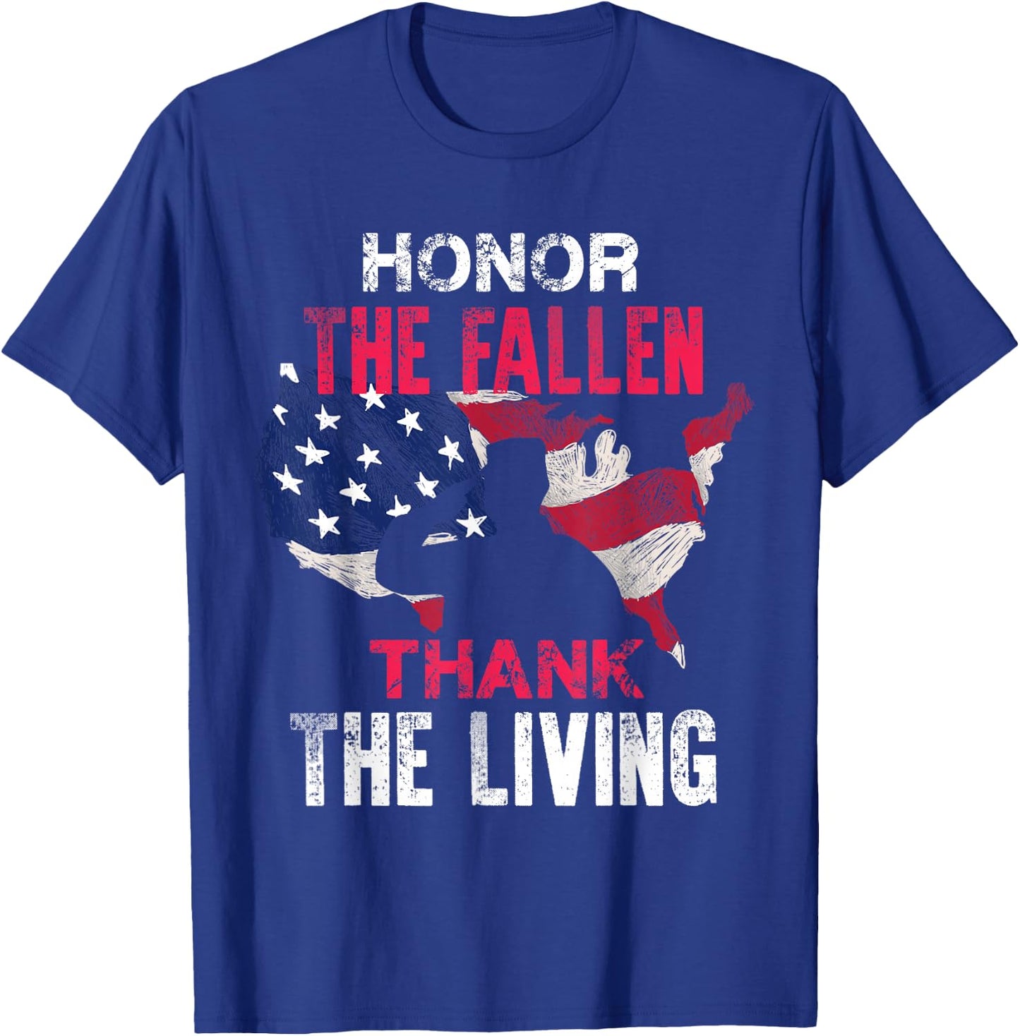 Honor The Fallen Veteran Themed Military Support T-Shirt - T-Shirt | Royal