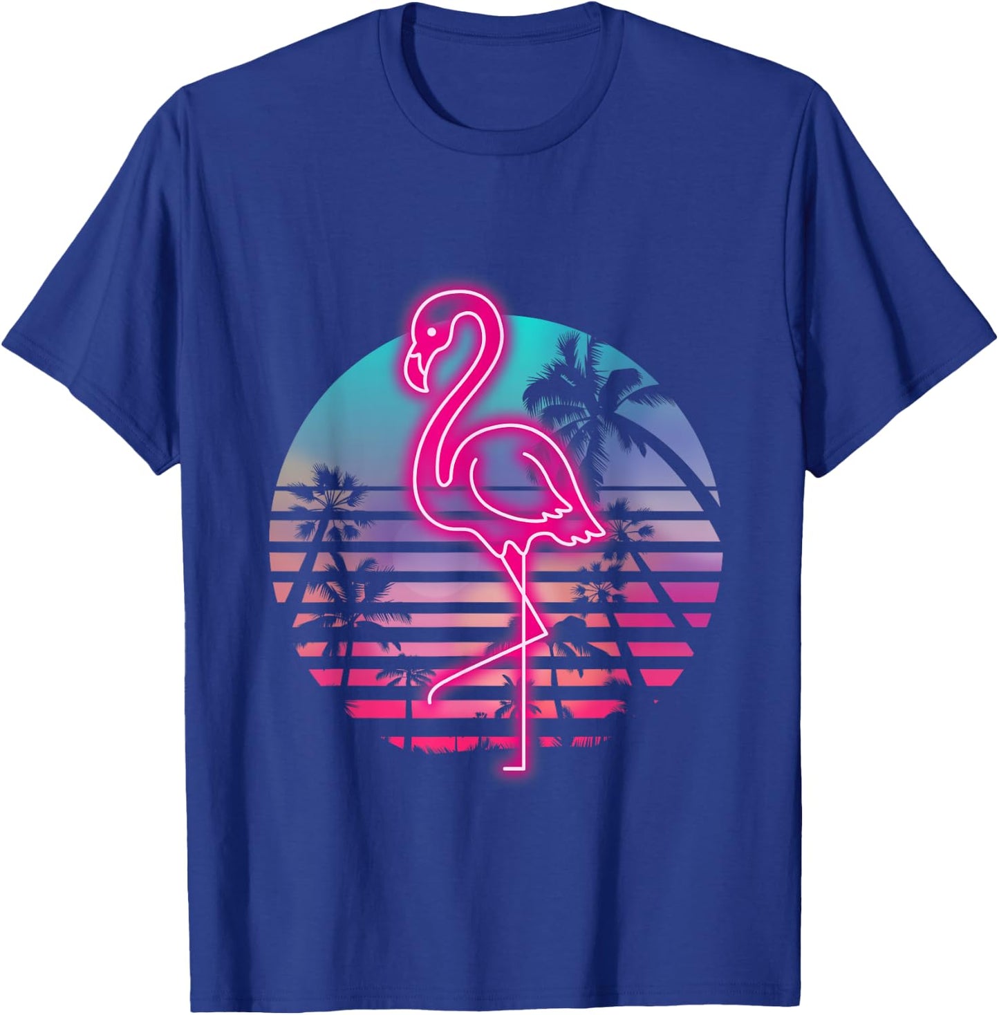 Zoo Animal Tropic Summer Sunrise Gift Flamingo T-Shirt - T-Shirt | Royal