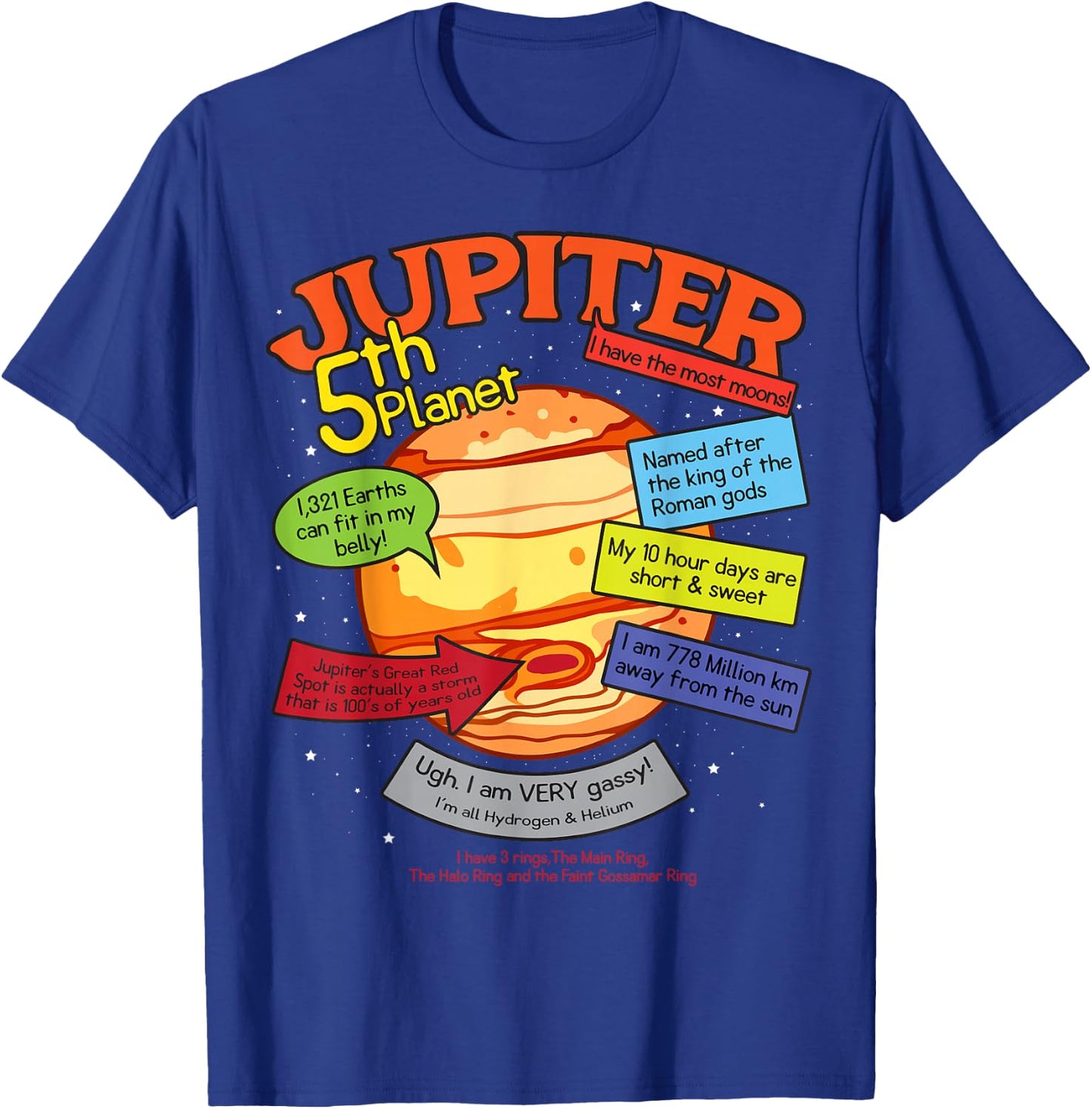 Teaching, learning, about space - Jupiter, planets, gift T-Shirt - T-Shirt | Royal