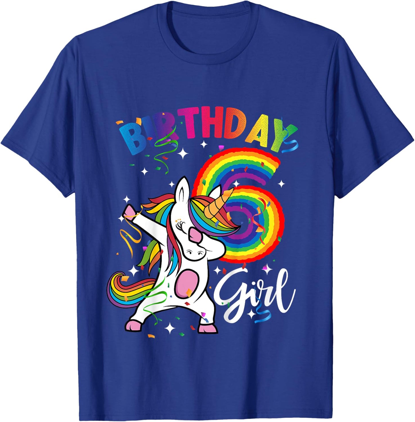 Dabbing Unicorn 6 Year Old 6th Birthday Party Girl Shirt Gif T-Shirt - T-Shirt | Royal