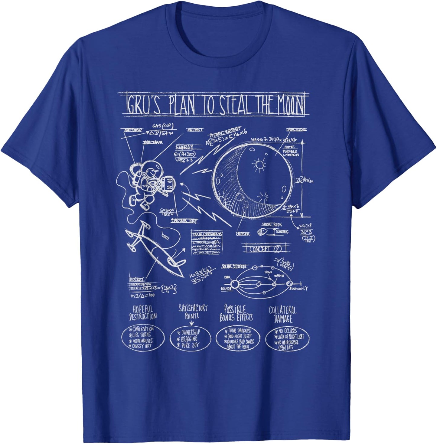 Despicable Me Minions Gru's Moon Plans Graphic T-Shirt - T-Shirt | Royal