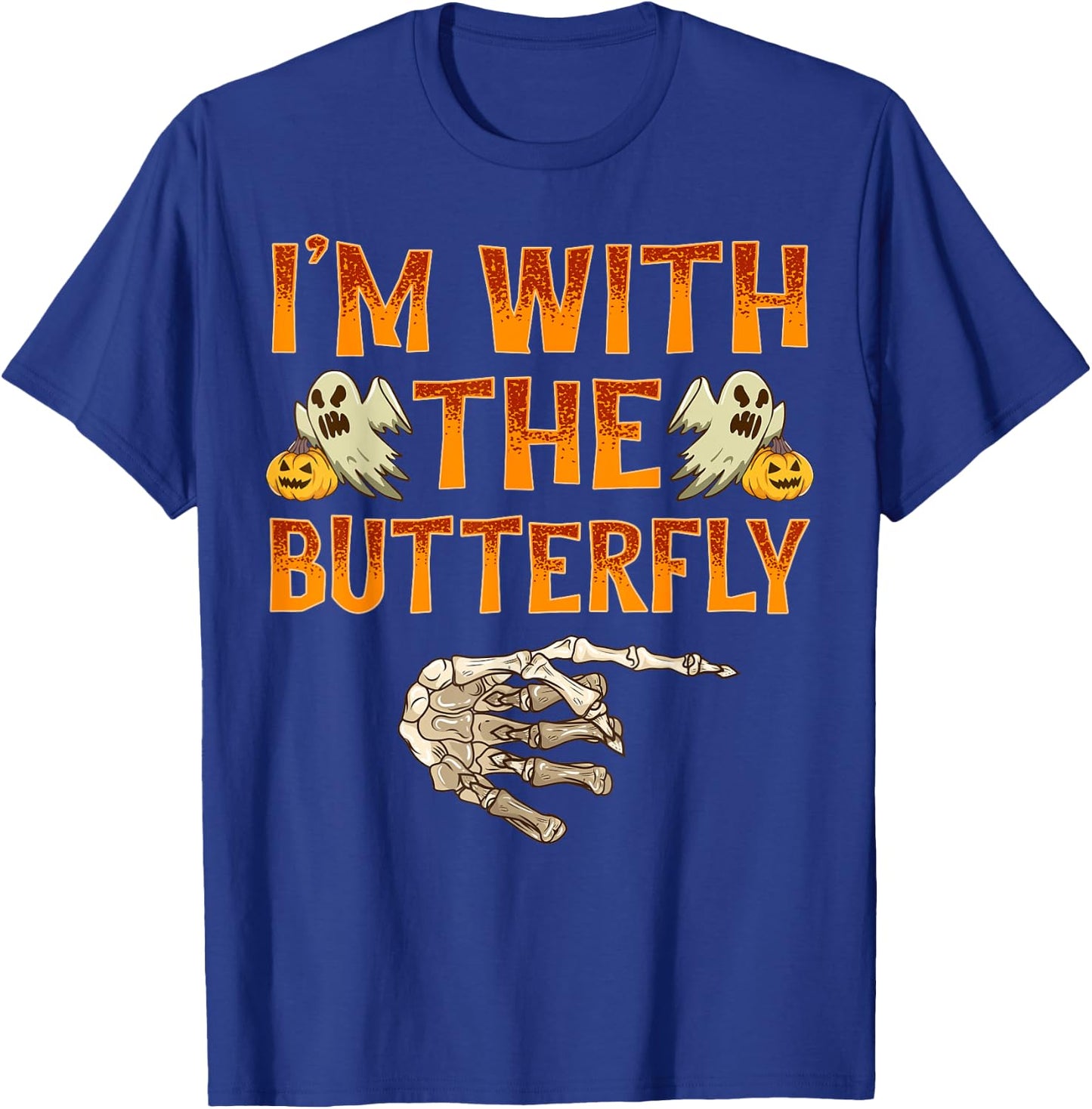 I'm With The Butterfly Costume Funny Halloween Couple T-Shirt - T-Shirt | Royal