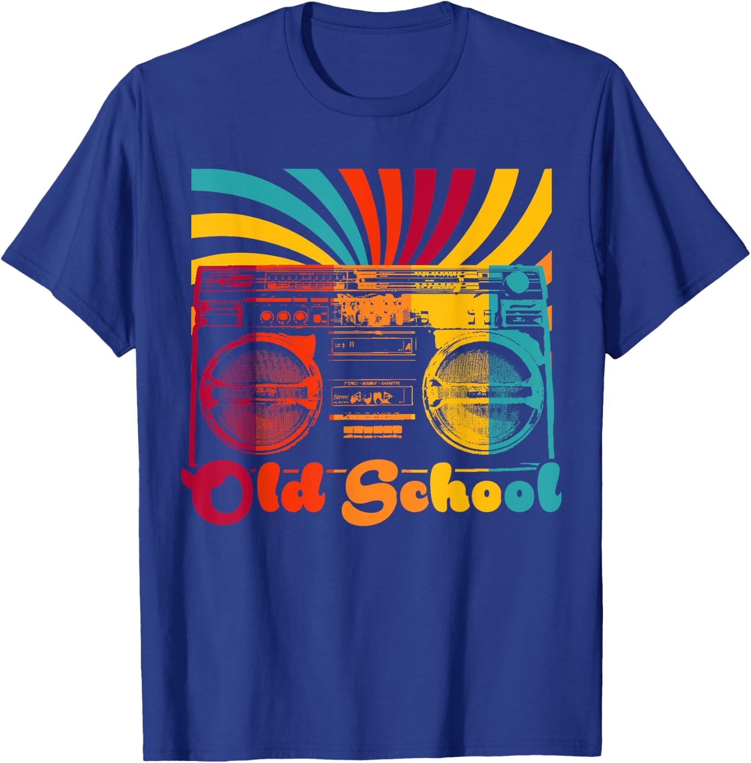 Retro Old School Cool Portable Boombox cassette HipHop Gift T-Shirt - T-Shirt | Royal