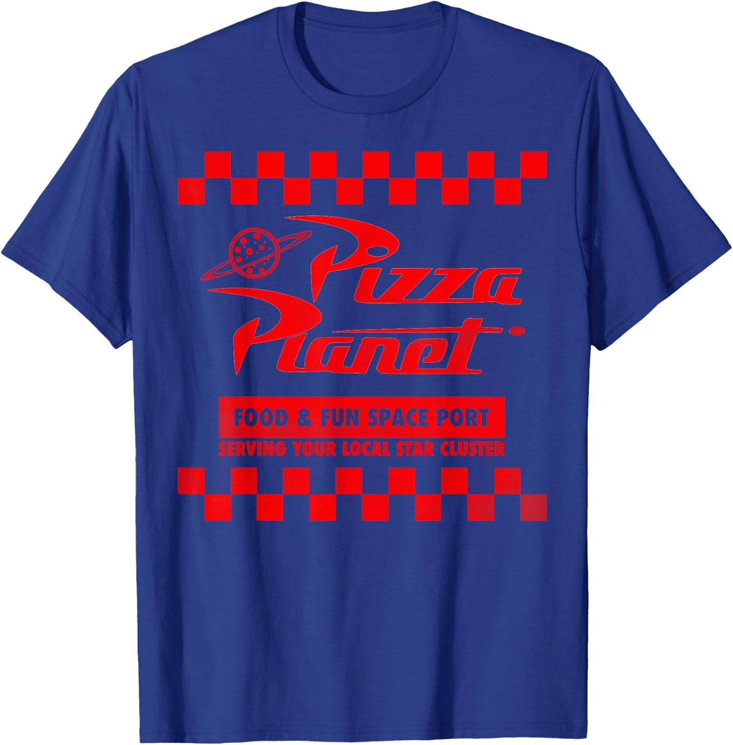 Disney Pixar Toy Story Pizza Planet Checkered Logo T-Shirt - T-Shirt | Royal