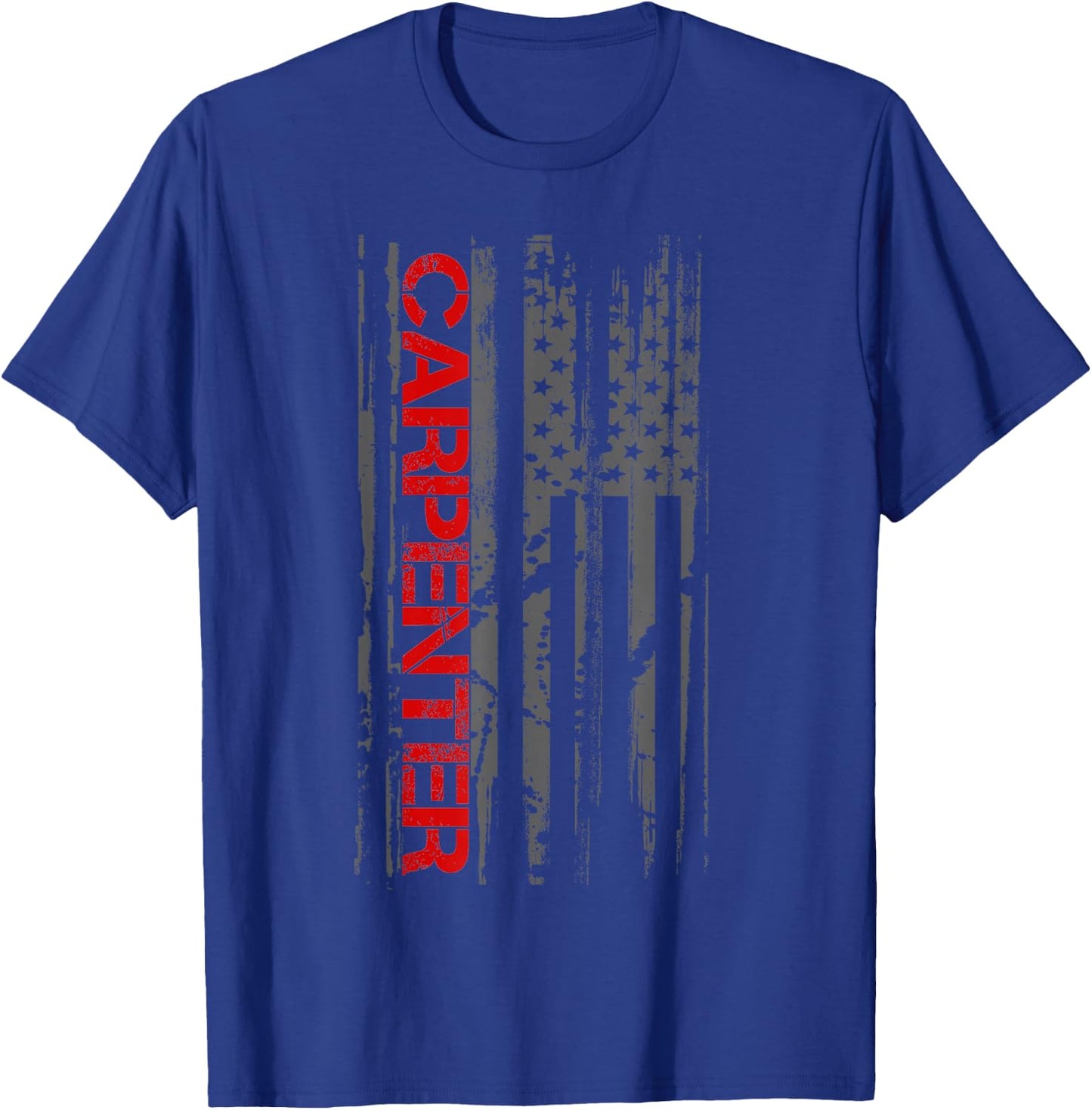 Carpenter Woodwork Patriotic American Flag T-Shirt - T-Shirt | Royal