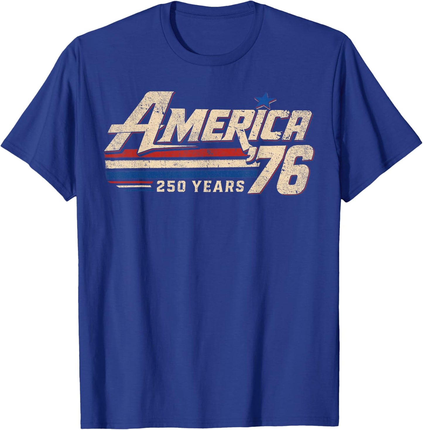 America 76 Retro 250 Years 1776 2026 250th Anniversary USA T-Shirt - T-Shirt | Royal