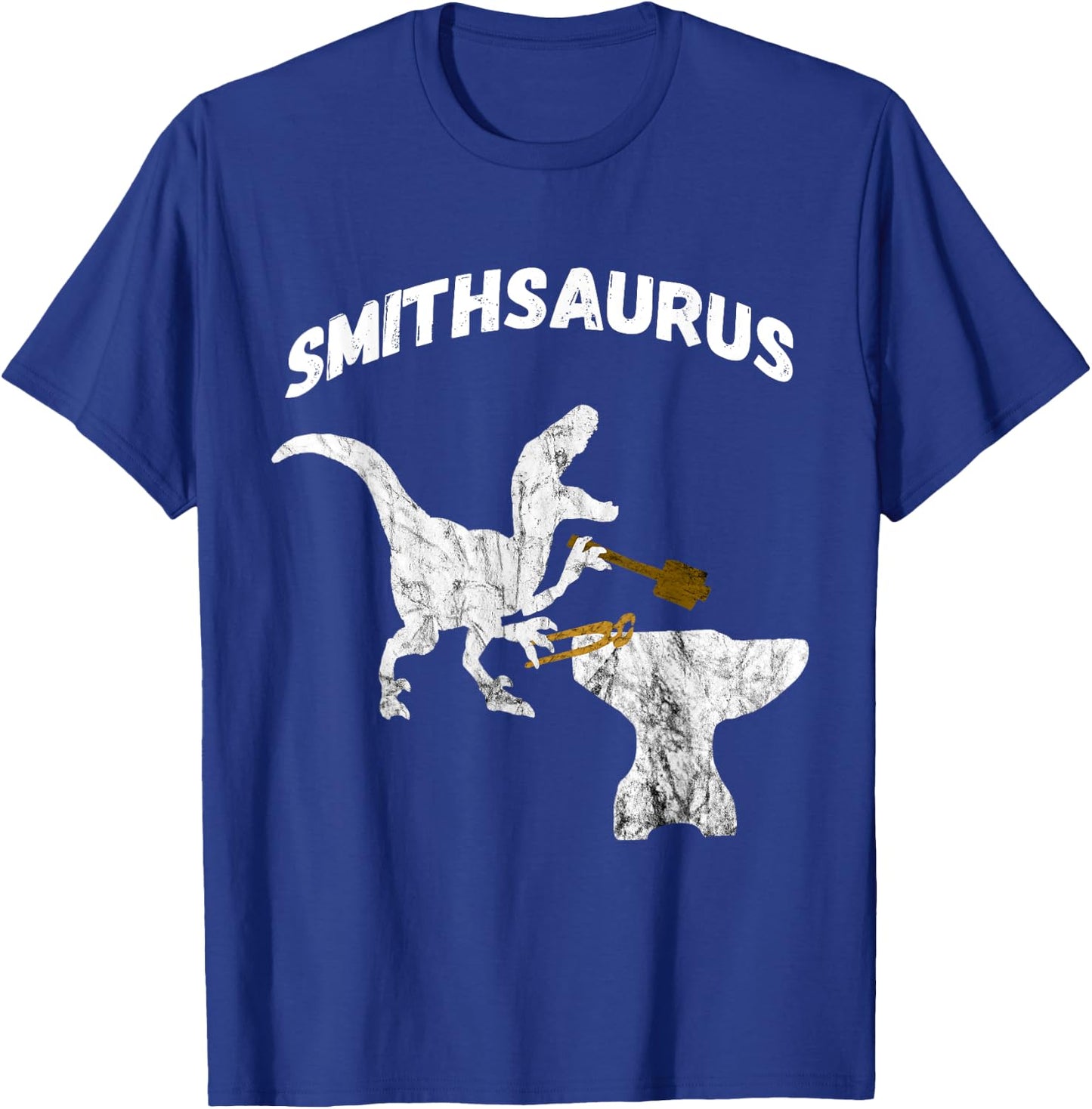 Cool Sledge Hammer Metalworker Shirt Gifts Dinosaurs Blacksmith Tongs Blacksmithing Funny -Adults Black Short Sleeve Classic Fit Cotton Novelty T-Shirt - T-Shirt | Royal
