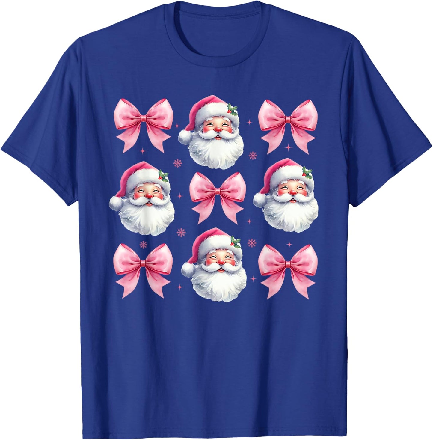 Pink Santa Christmas Shirts Christmas Coquette Bow T-Shirt - T-Shirt | Royal