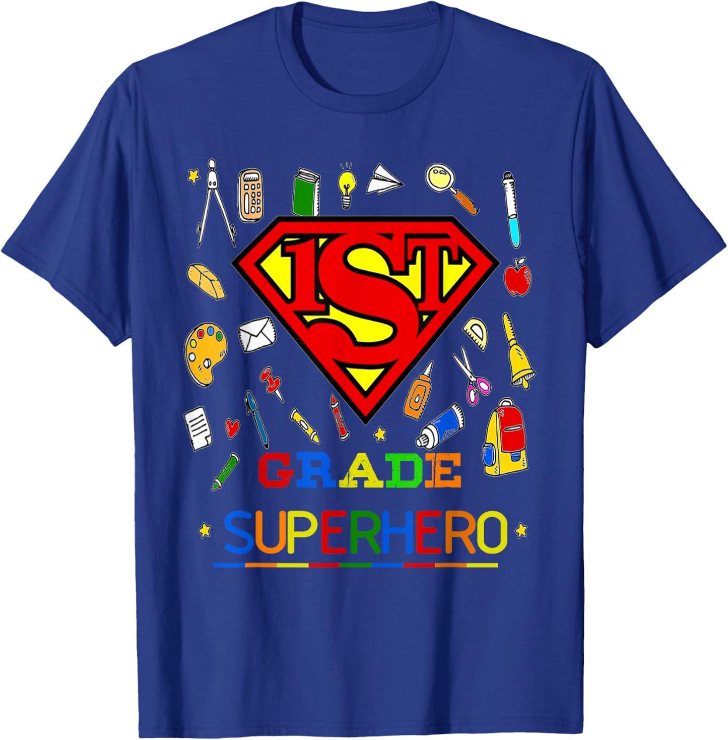 1st Grade Superhero First Grade Gift kids T-Shirt - T-Shirt | Royal