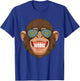 Monkey Pizza Lover With Foodie Sunglasses T-Shirt - T-Shirt | Royal