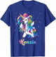 KENZIE Name Personalized Custom Rainbow Unicorn Dabbing T-Shirt - T-Shirt | Royal