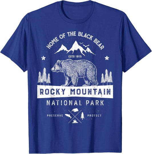 Rocky Mountain National Park Vintage Colorado Bear Retro T-Shirt - T-Shirt | Royal