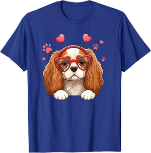 Funny Cavalier King Charles Spaniel Heart Headband Valentine T-Shirt - T-Shirt | Royal
