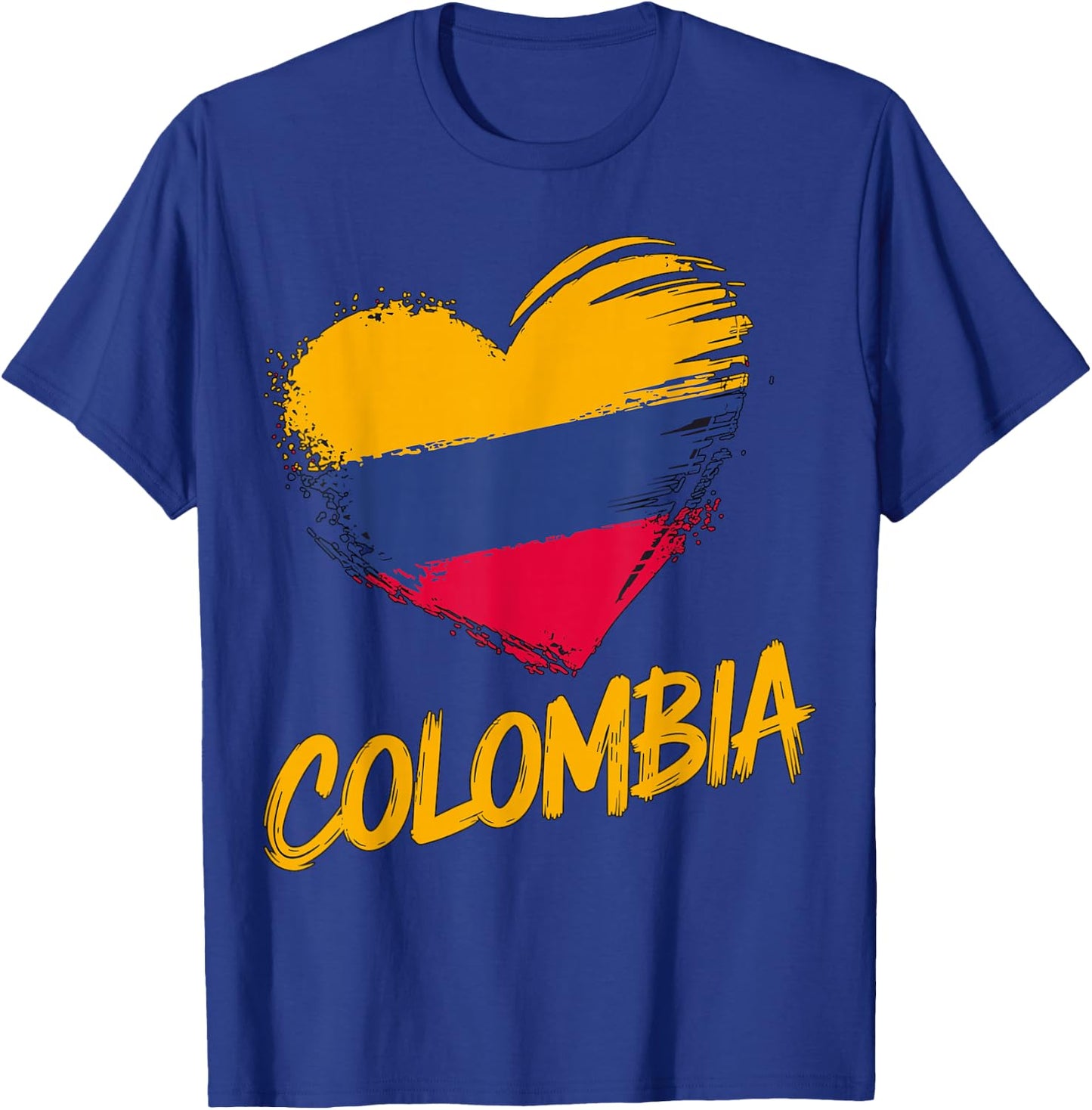 Magical and Funny Colombian Gifts Colombia Heart Colombian Flag - Black, Small, , Short Sleeve T-Shirt - T-Shirt | Royal