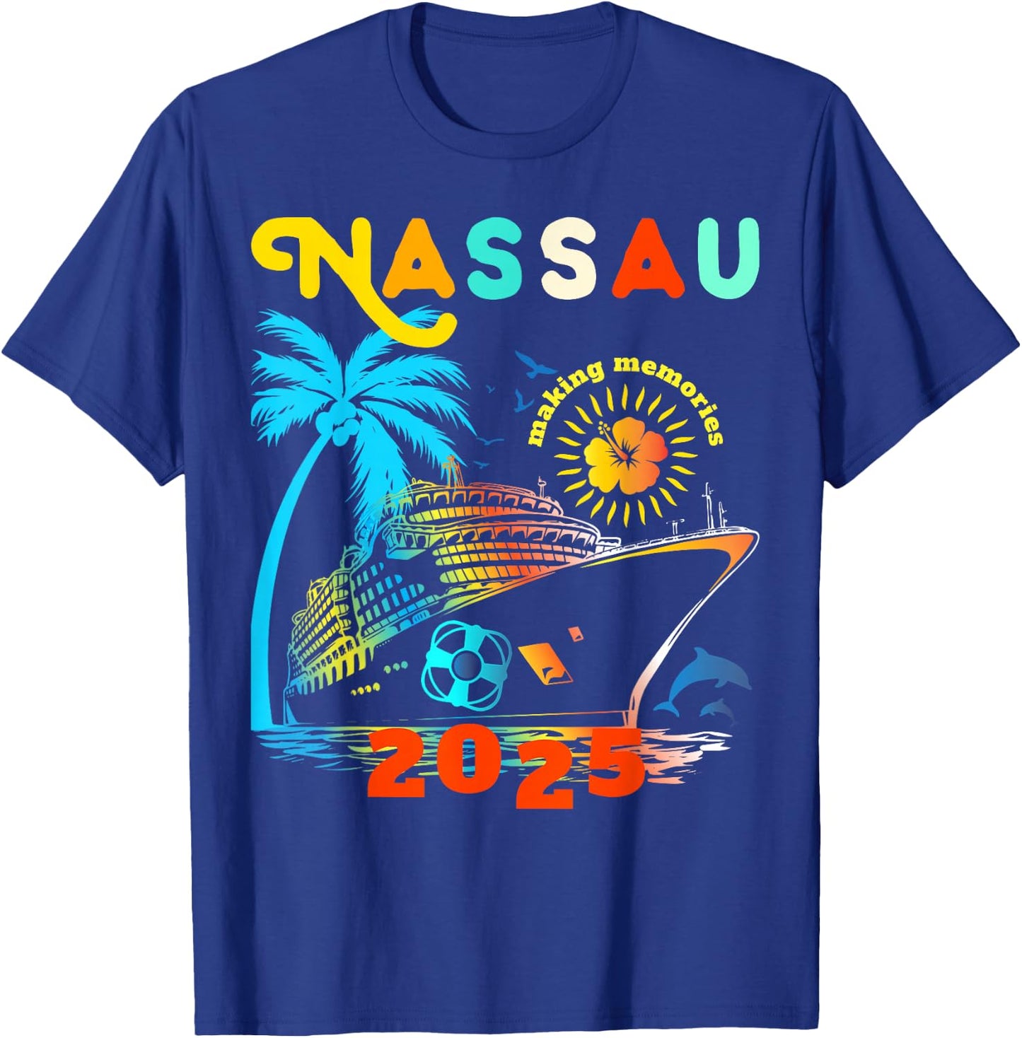 Nassau Cruise 2025 Cruising Together Bahamas Family Matching T-Shirt - T-Shirt | Royal