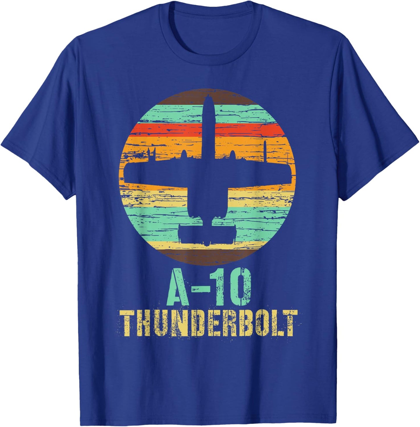 Vintage A-10 Thunderbolt II Warthog Military Airplane T-Shirt - T-Shirt | Royal