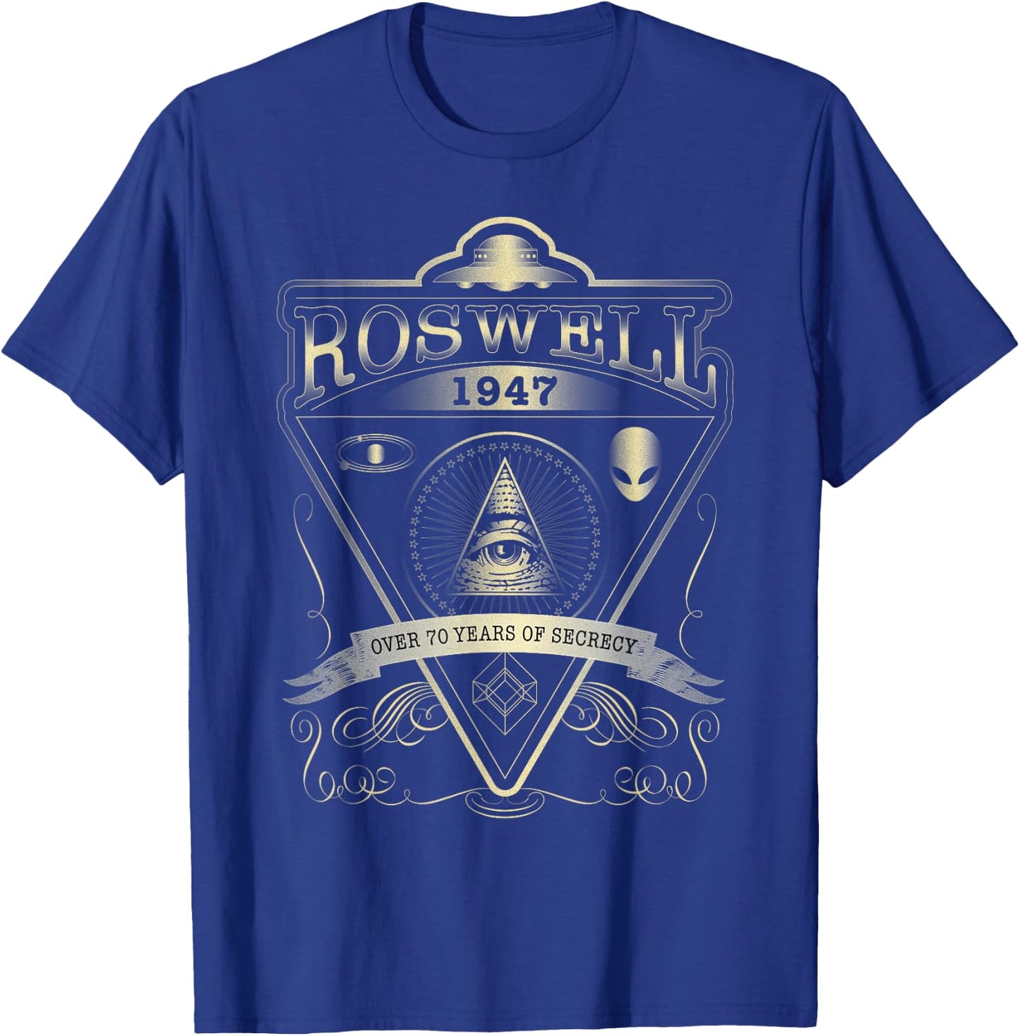 Roswell 1947 Alien T Shirt - Vintage Style UFO, Area 51 T-Shirt - T-Shirt | Royal