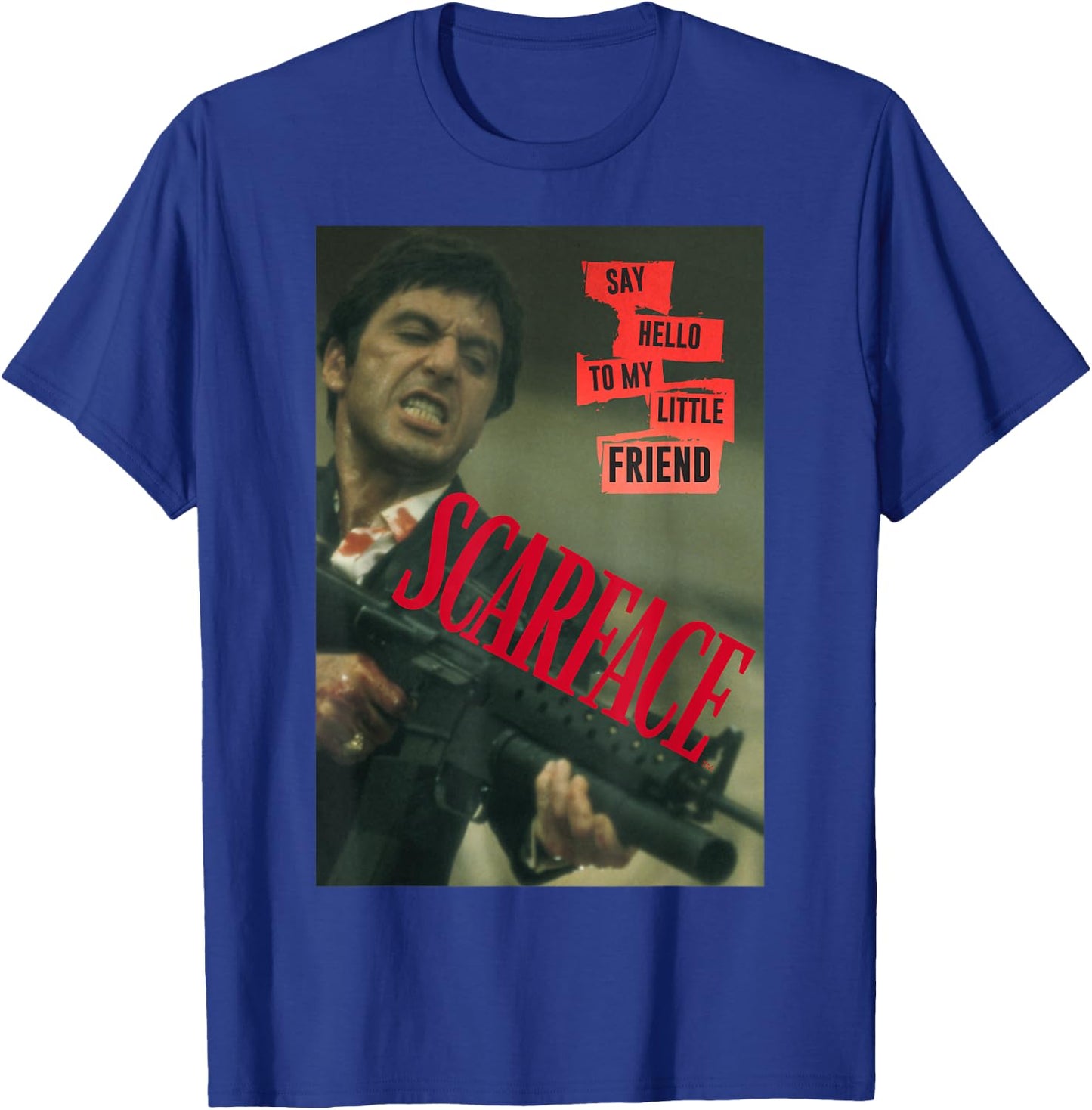 Scarface Say Hello to My Little Friend Photo T-Shirt - T-Shirt | Royal