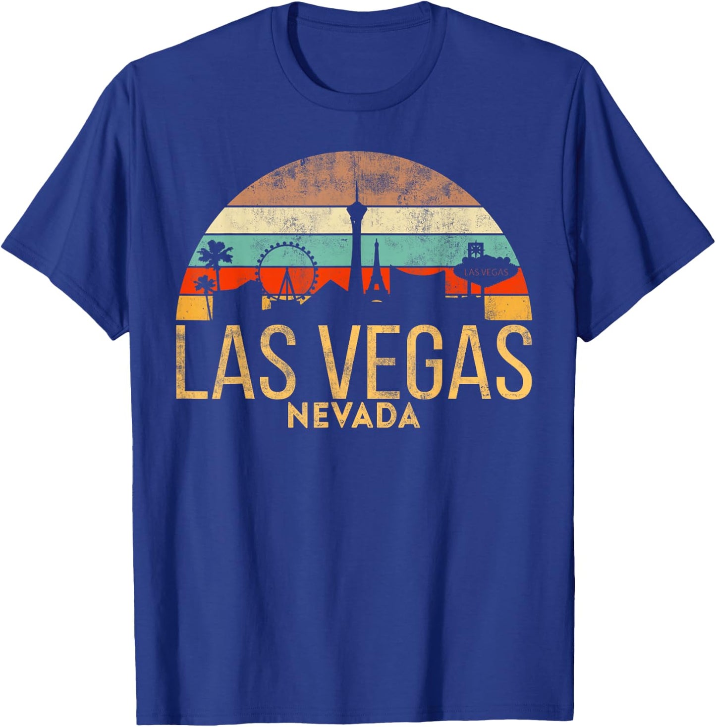 Vintage LAS Vegas Souvenir Holiday Gift Nevada City T-Shirt - T-Shirt | Royal