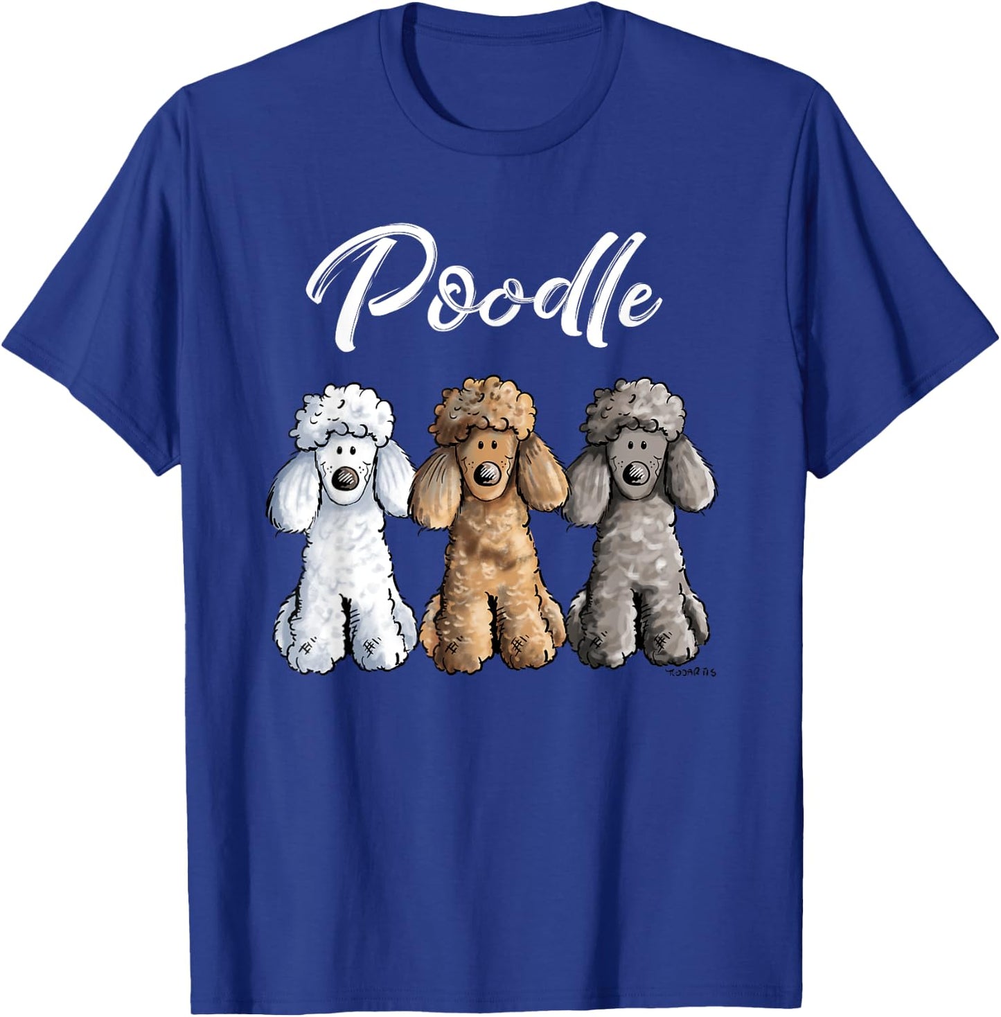 Adorable Poodle Trio Cartoon Artwork For Poodle Dog Lover T-Shirt - T-Shirt | Royal