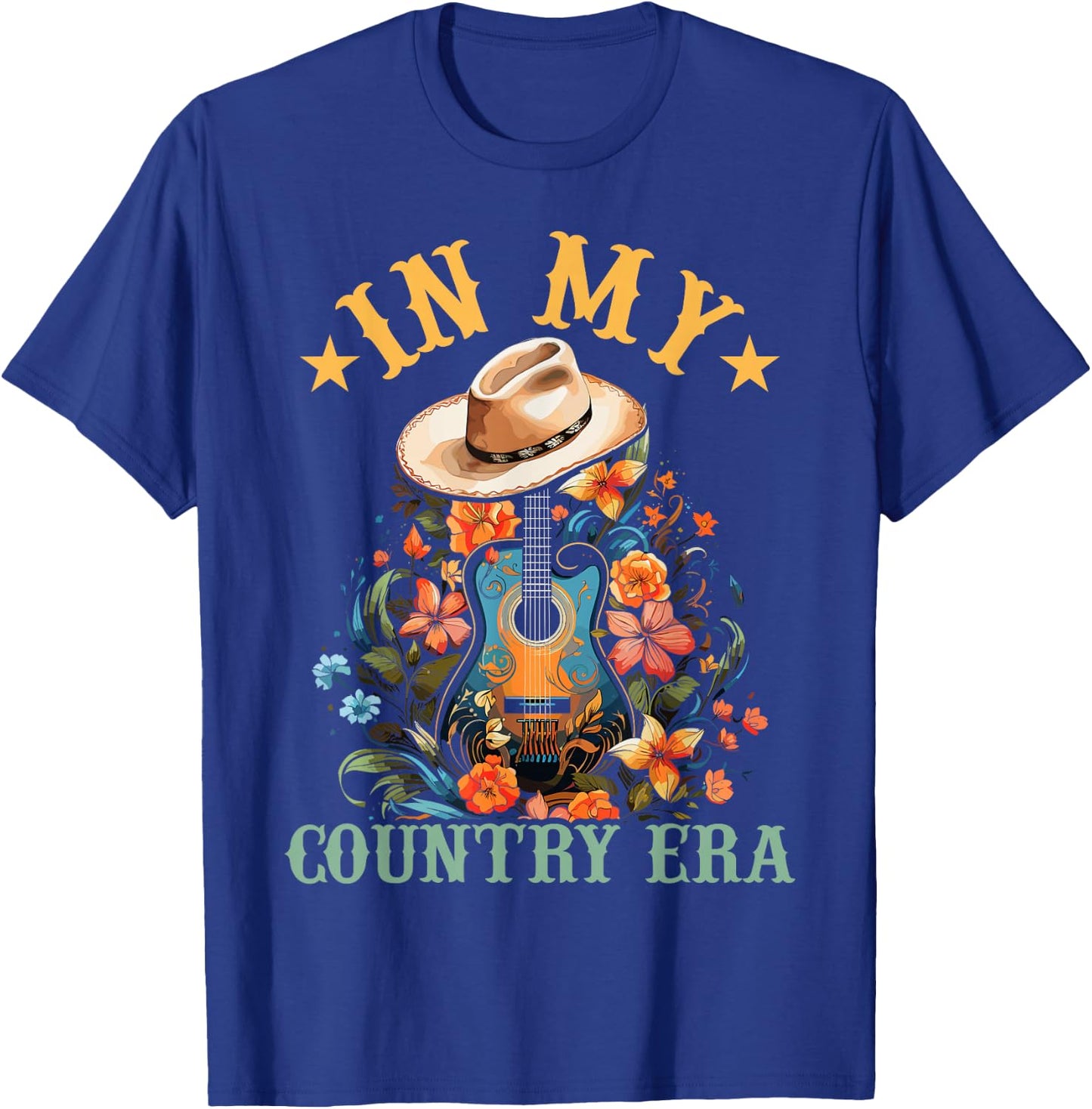 In My Country Era Funny Guitar Western Man Woman T-Shirt - T-Shirt | Royal