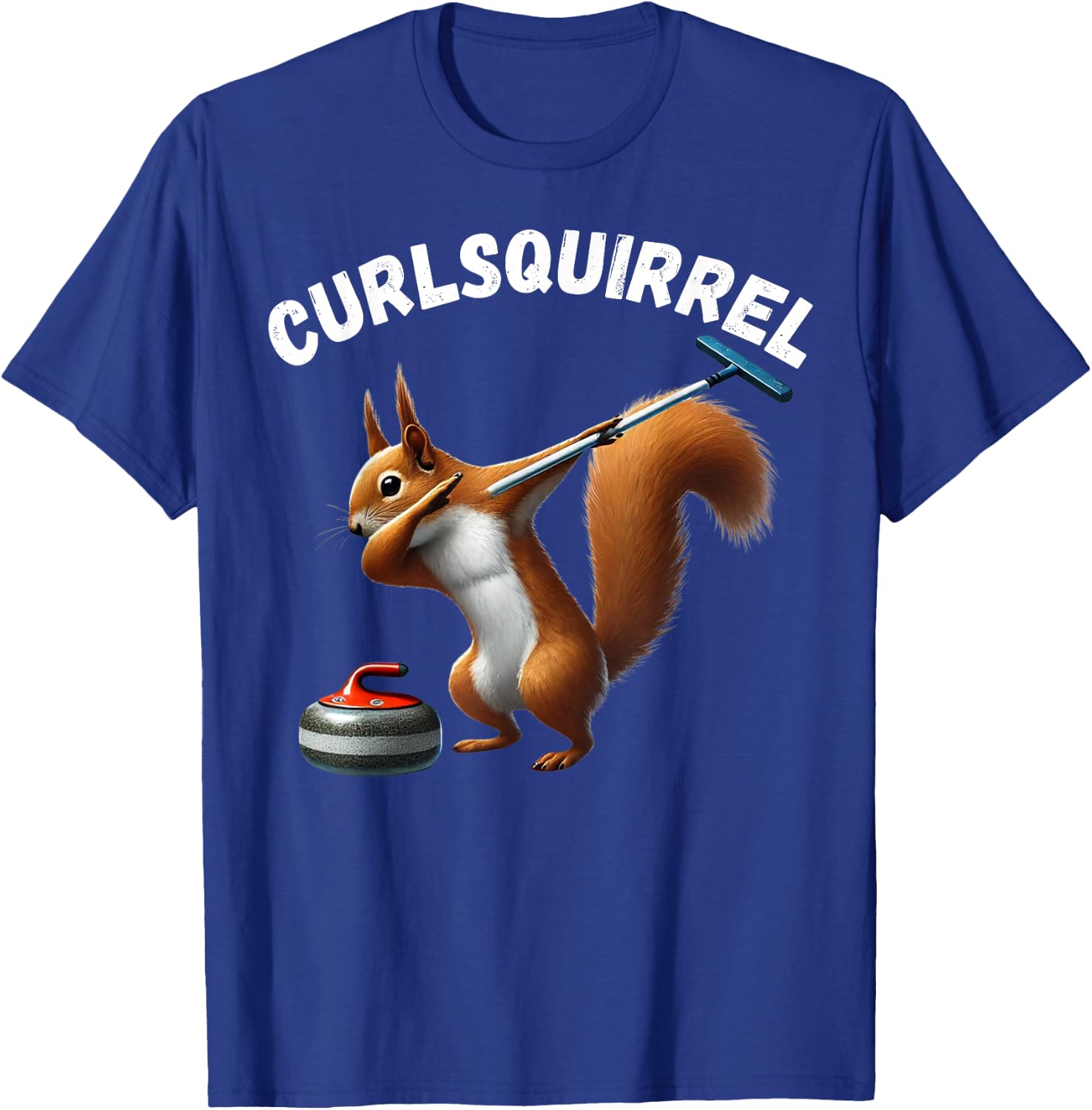 Curlsquirrel Funny Curling Squirrels Curler Man Woman T-Shirt - T-Shirt | Royal