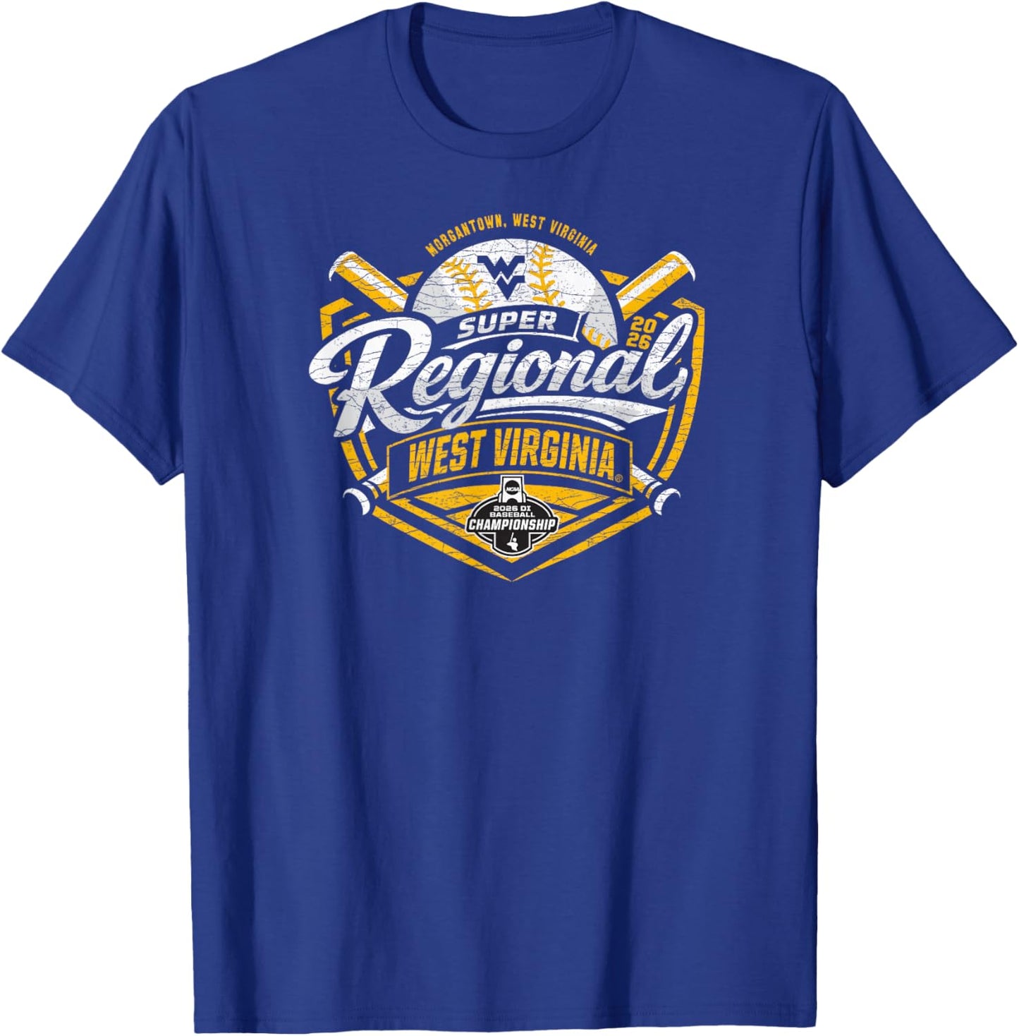 West Virginia Mountaineers Super Regionals Baseball 2026 CWS T-Shirt - T-Shirt | Royal