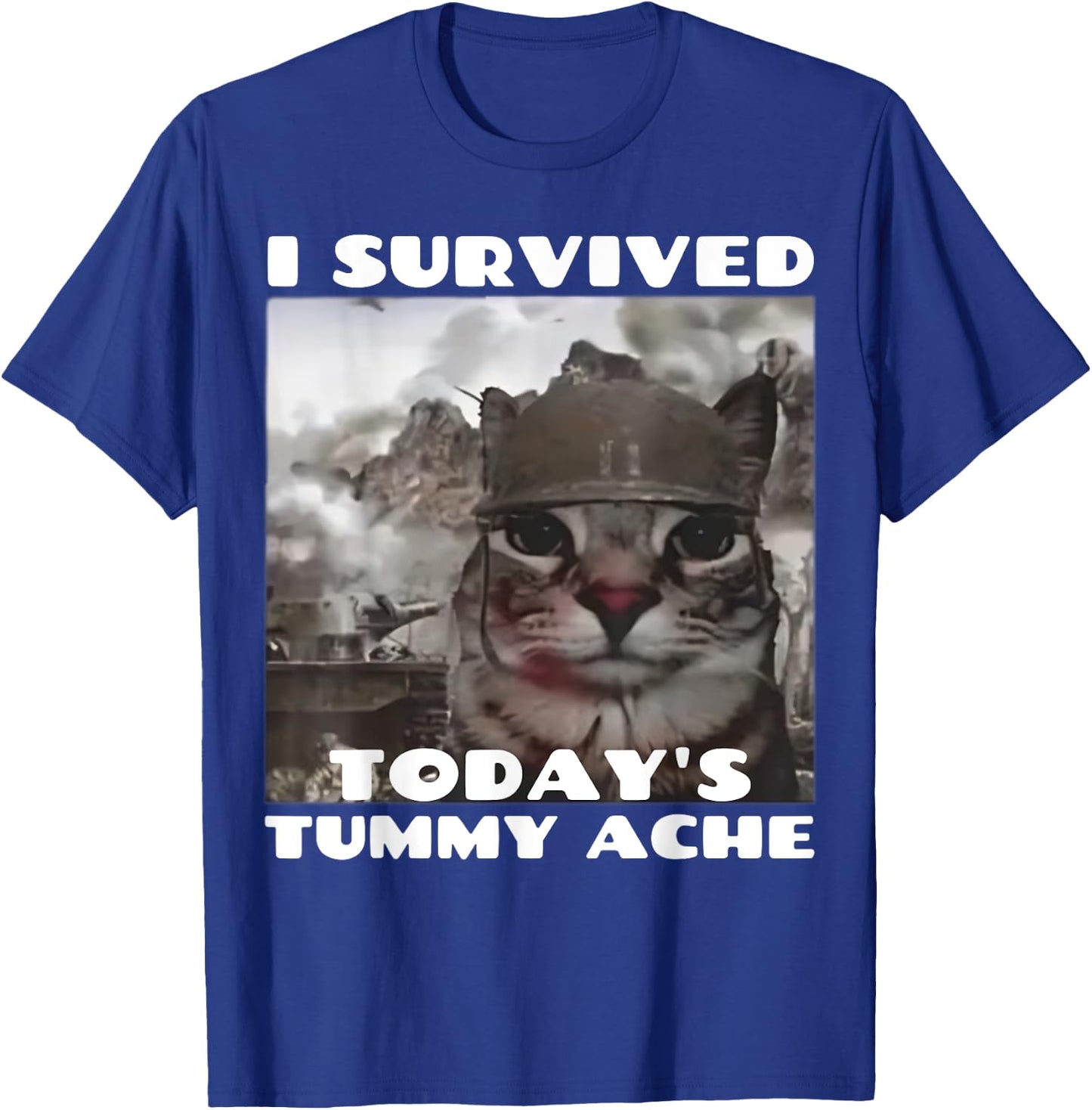 I Survived Today's Tummy Ache Meme Tummy Ache Survivor IBS T-Shirt - T-Shirt | Royal