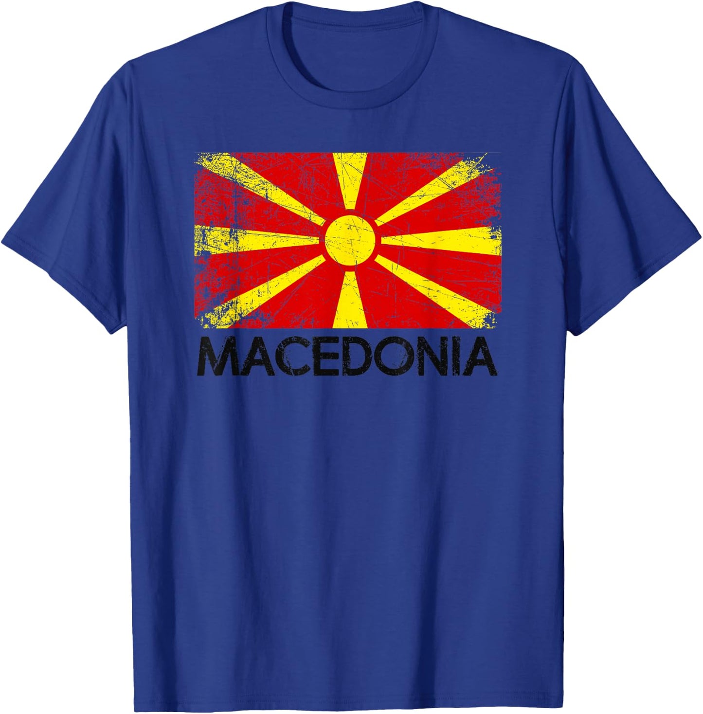 Macedonian Flag | Vintage Made In Macedonia Gift T-Shirt - T-Shirt | Royal