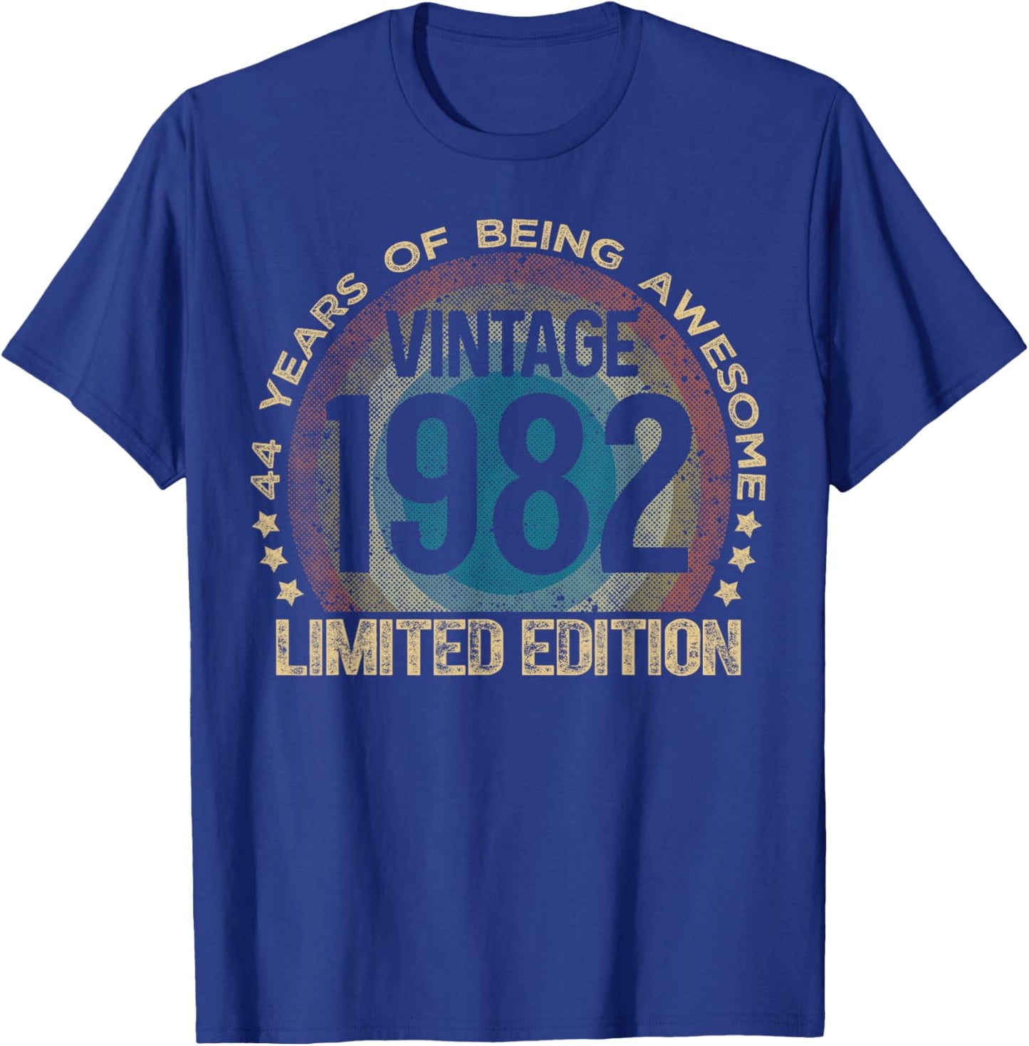 44 Year Old Gifts Vintage 1982 Limited Edition 44th Birthday T-Shirt - T-Shirt | Royal