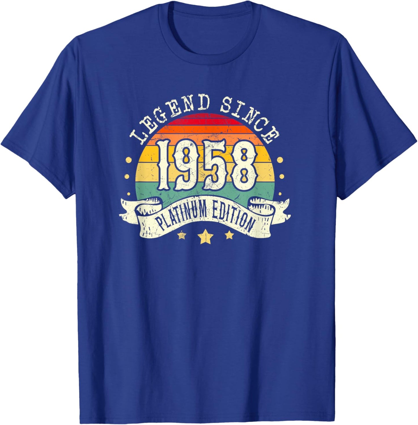 Born in 1958 Legend Platinum Edition Simple 1958 Birthday T-Shirt - T-Shirt | Royal