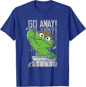 Sesame Street Oscar The Grouch Go Away T-Shirt - T-Shirt | Royal