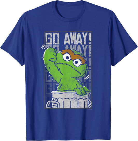 Sesame Street Oscar The Grouch Go Away T-Shirt - T-Shirt | Royal
