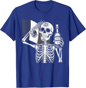Mexico Vintage Skeleton Tequila Dia De Los Muertos Mexican T-Shirt - T-Shirt | Royal