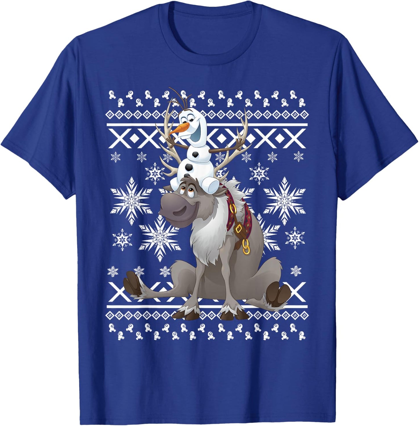 Disney Frozen Olaf Sven Riding Antlers Ugly Sweater T-Shirt - T-Shirt | Royal