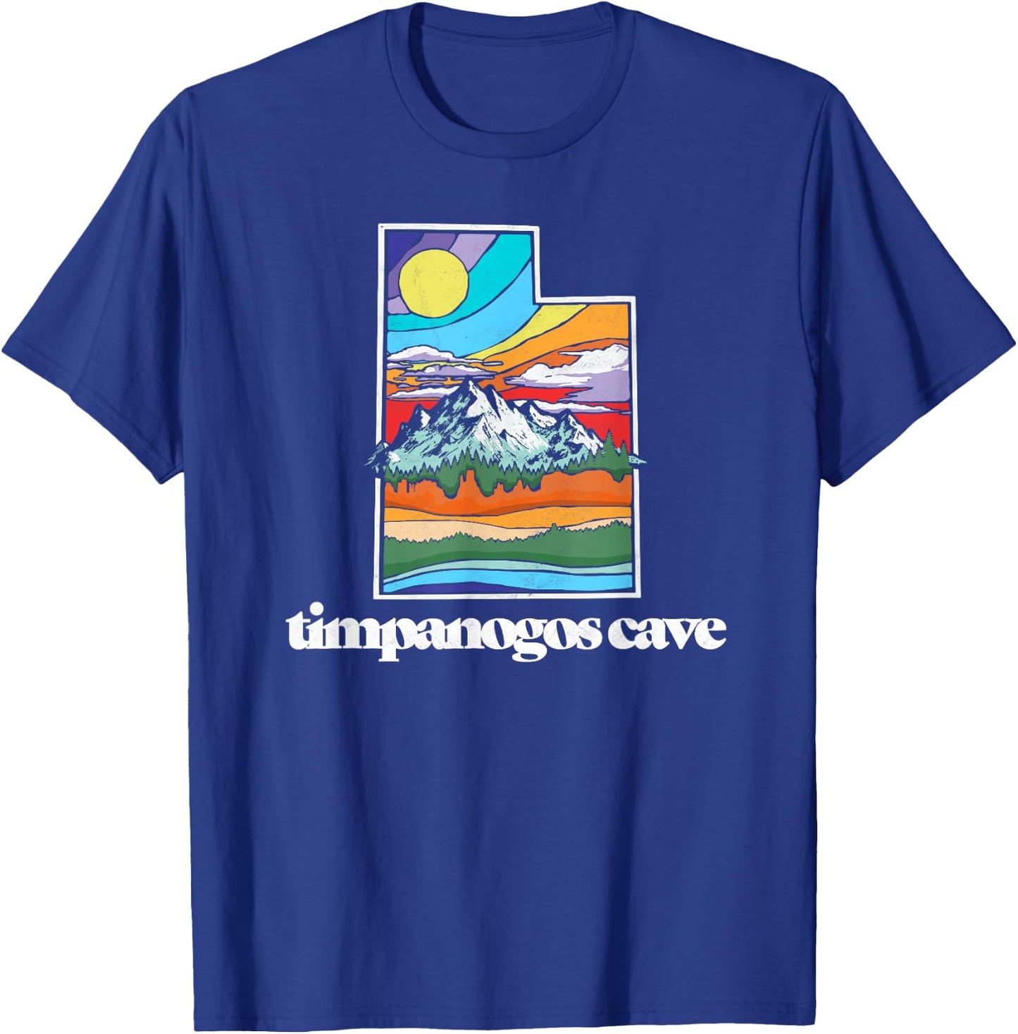 Timpanogos Cave Utah Vintage Nature Outdoor Graphic T-Shirt - T-Shirt | Royal
