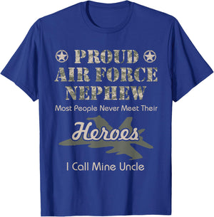 Proud Air Force Nephew T-Shirt - T-Shirt | Royal