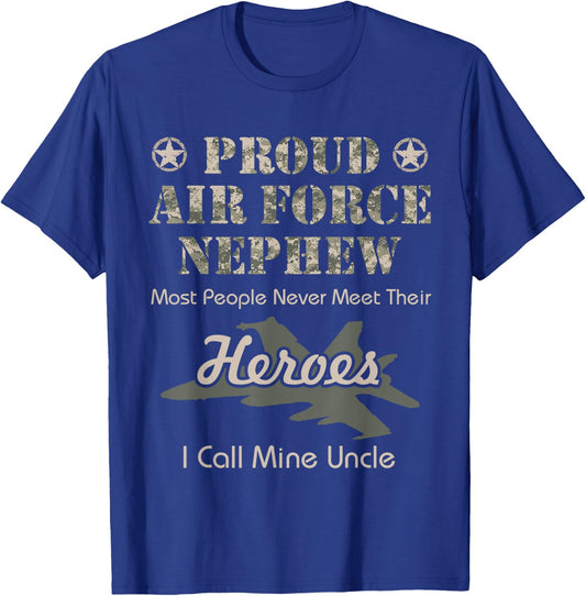 Proud Air Force Nephew T-Shirt - T-Shirt | Royal