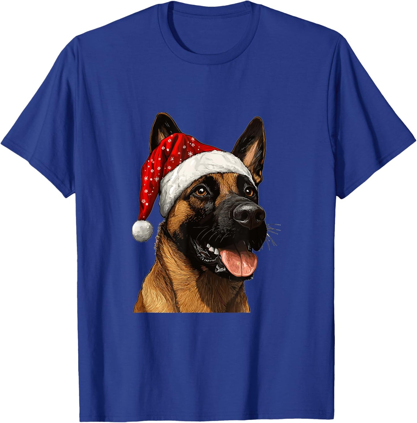 Cute Belgian Malinois Dog Christmas Merry X-mas Graphic T-Shirt - T-Shirt | Royal