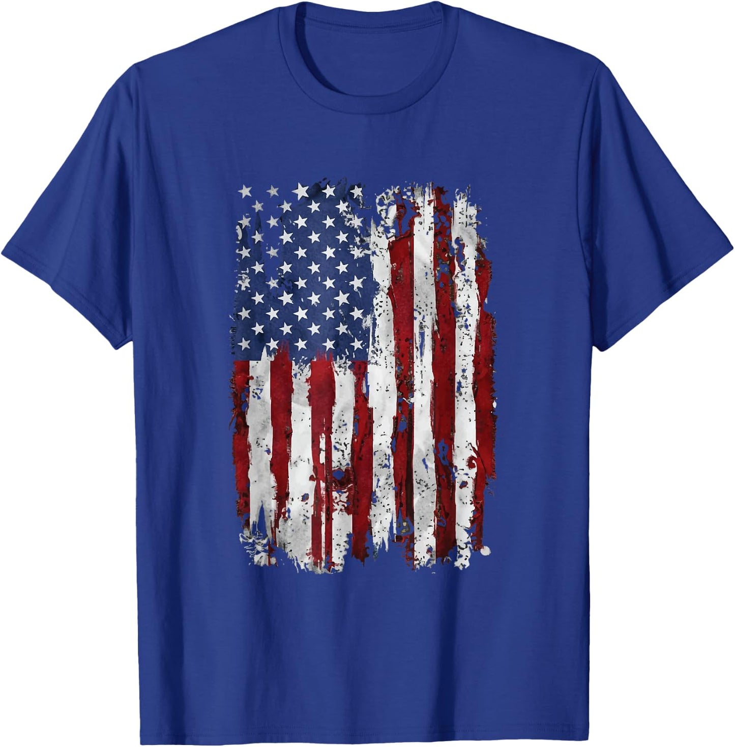 Distressed American Flag 4th July Patriotic USA Independence T-Shirt - T-Shirt | Royal