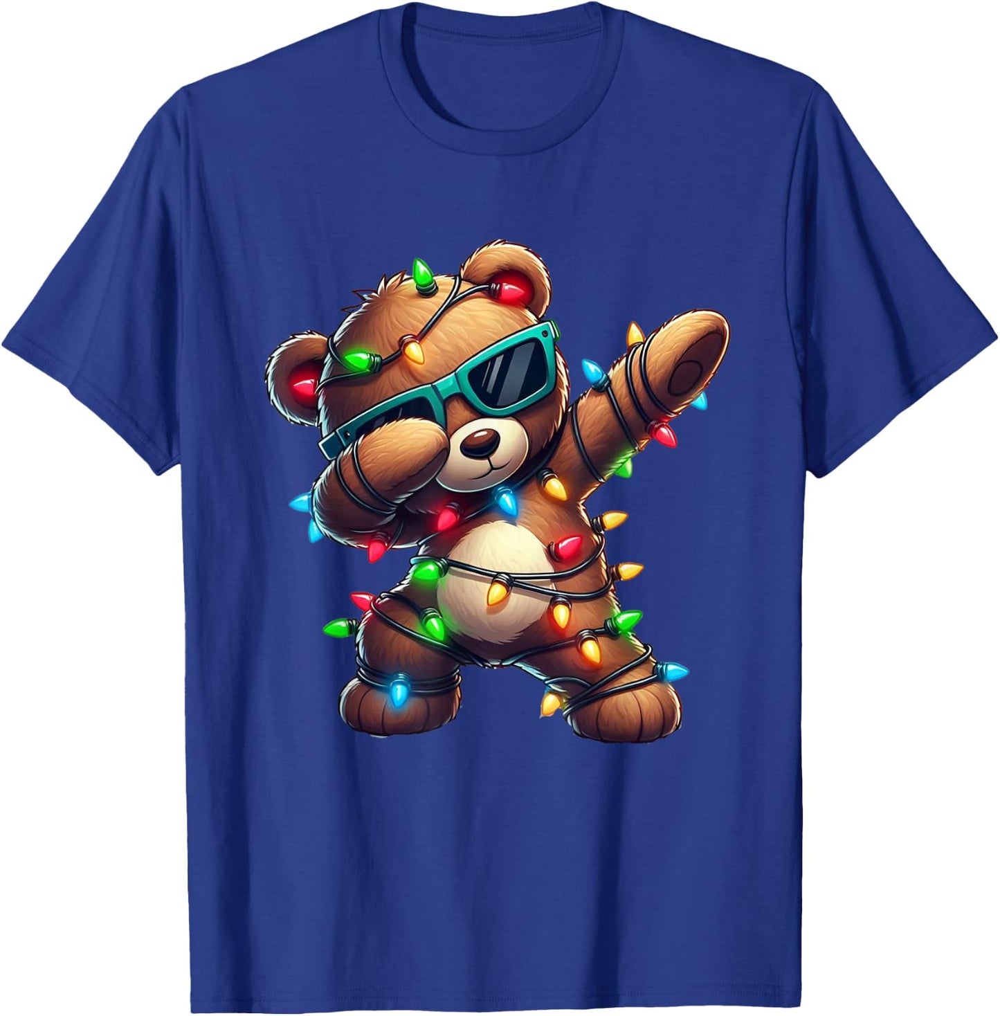 Christmas Teddy Bear Dabbing Girls Boys Xmas Teddy Bear T-Shirt - T-Shirt | Royal