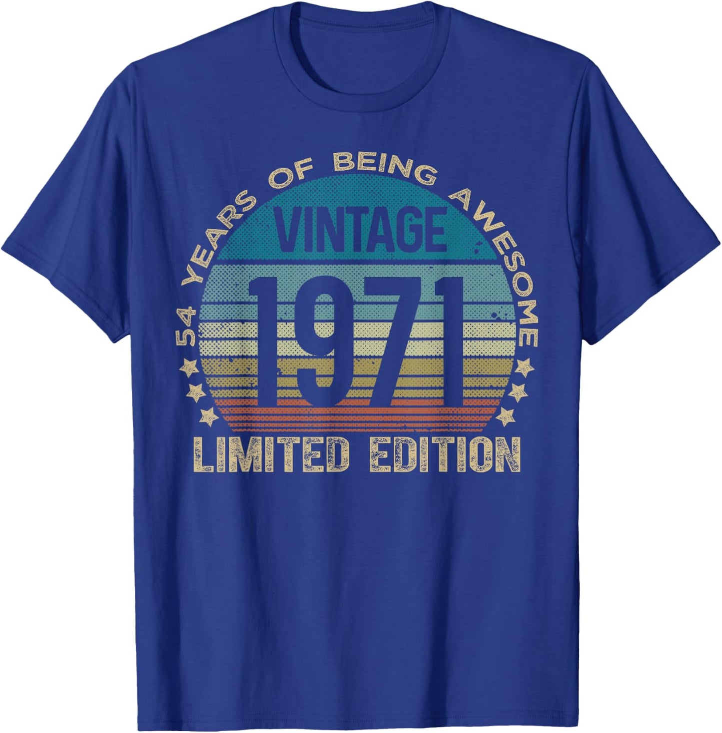 54 Year Old Gifts Vintage 1971 Limited Edition 54th Birthday T-Shirt - T-Shirt | Royal