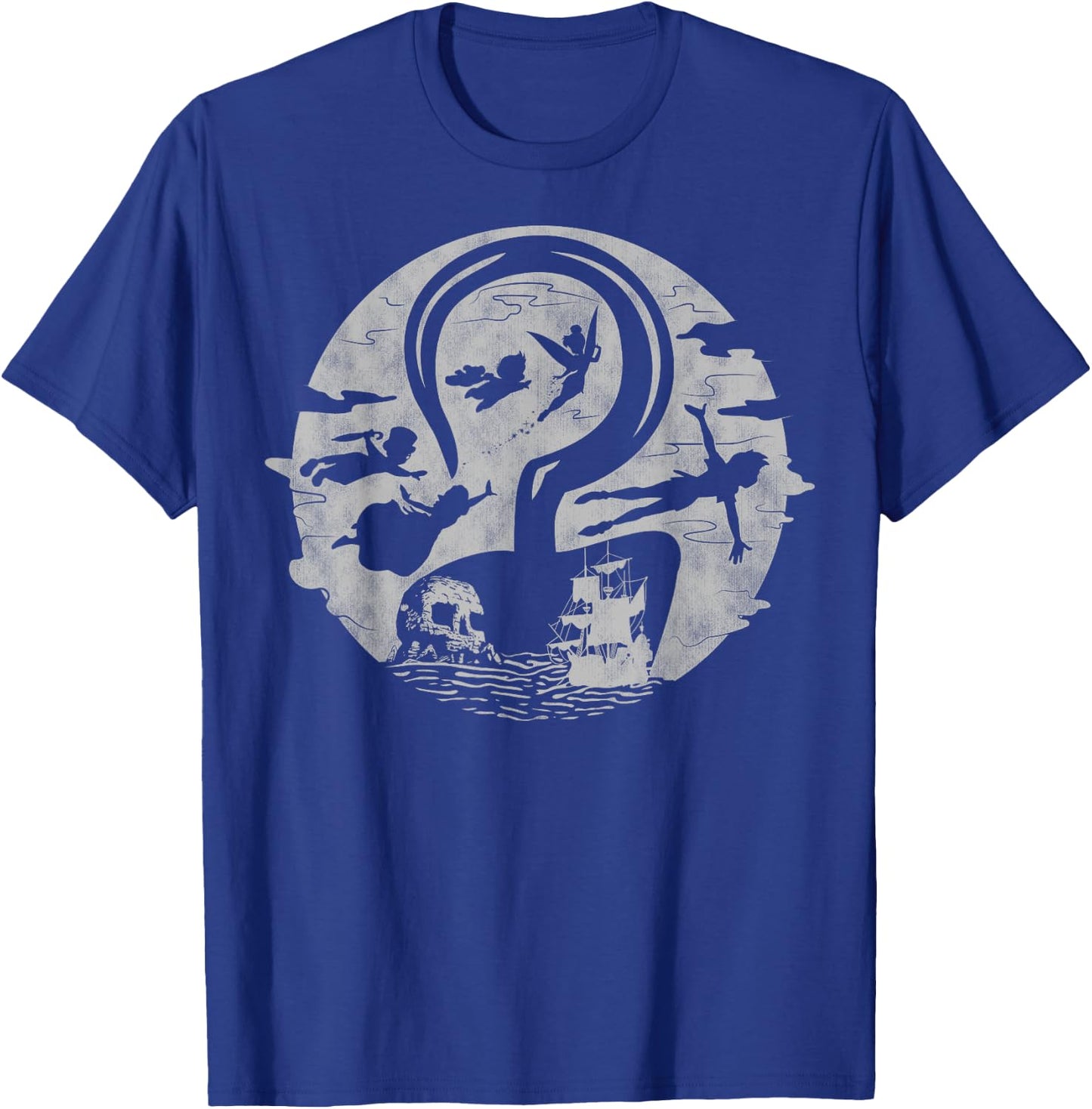 Disney Peter Pan Tink Wendy Kids Flying Silhouettes T-Shirt - T-Shirt | Royal