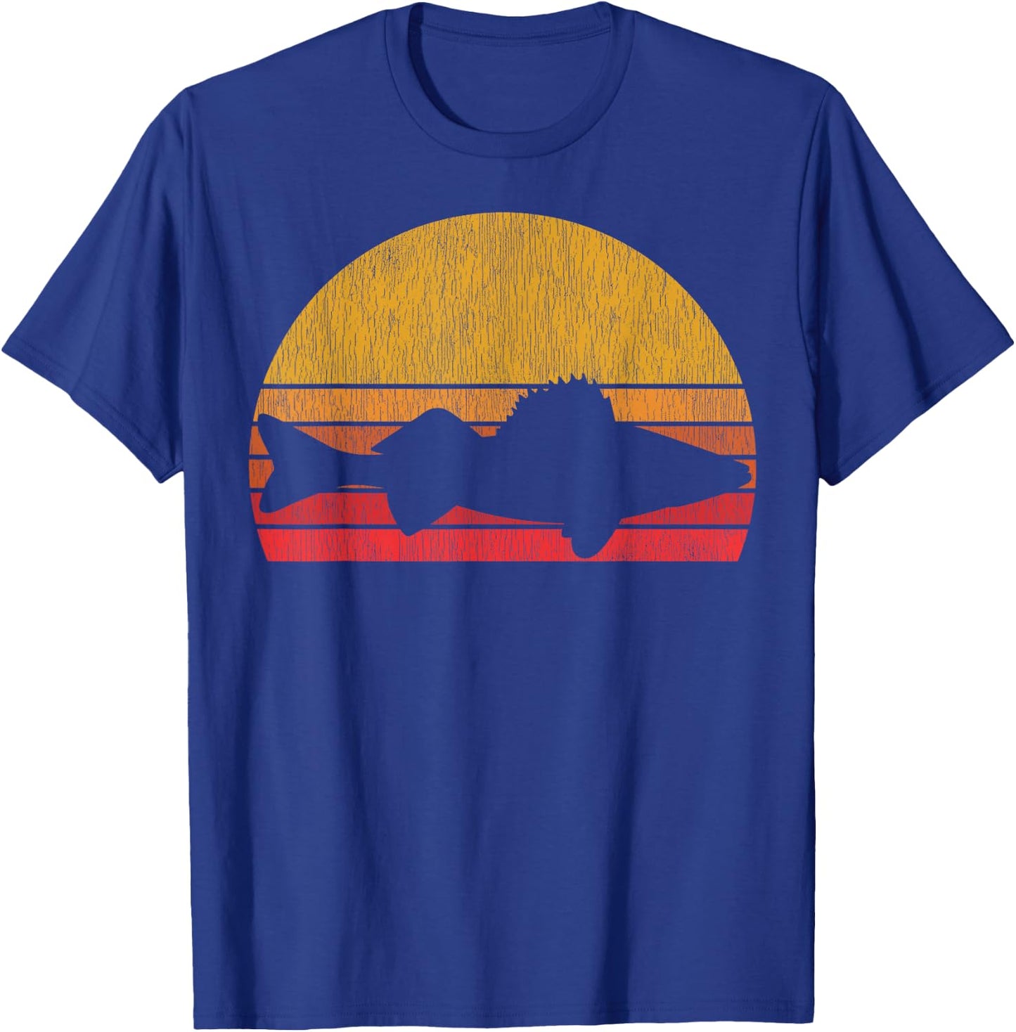 Walleye Fishing Retro Walleye Sauger Fisherman T-Shirt - T-Shirt | Royal